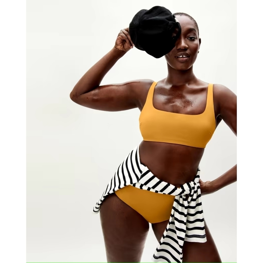 Everlane Swim Top Medium Women Square Neck Bikini Bathing Suit Marigold…